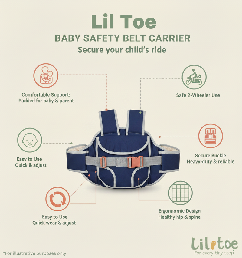 Lil Toe Baby Safety Belt for 2 Wheeler (Pack of 1)